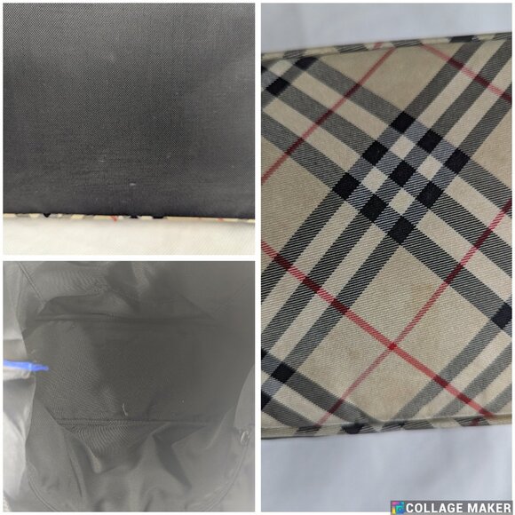 BURBERRY BLUE LABEL Handbag One Shoulder Nylon Black Nova Check Made in Italy. - Picture 4 of 12